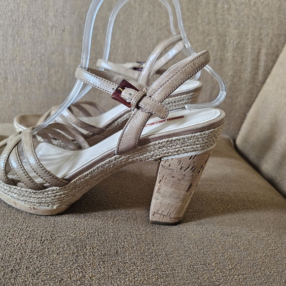 Prada Leather Espadrilles in Neutral Color Size 39.5 - Picture 5 of 15